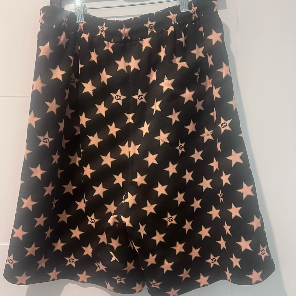 Gucci Black and Pink Star A-Line Skirt